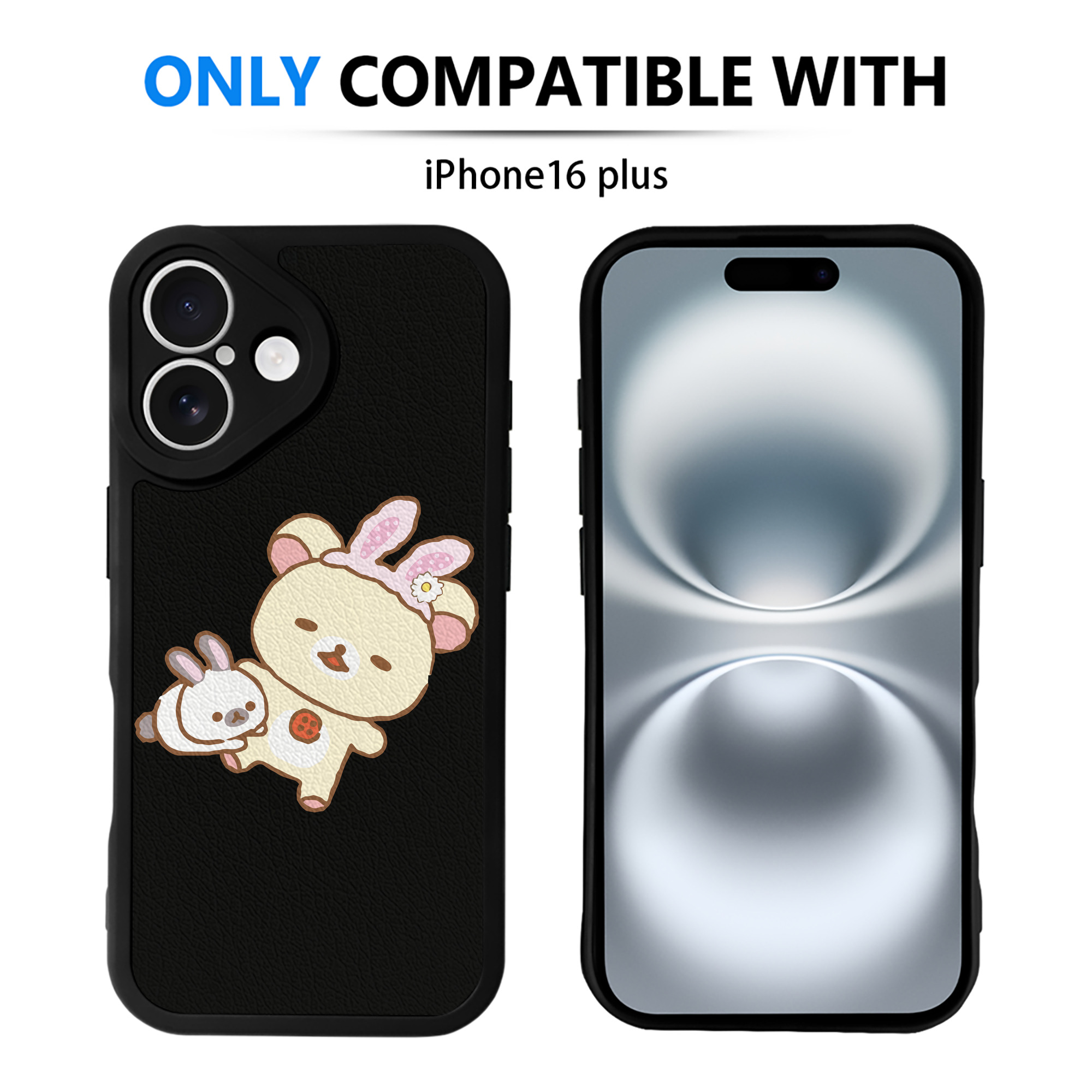 （画像用） リラックマ リラックマ キイロイトリ Rilakkuma Korilakkuma Kiiroitori 【iPhone 16シリーズ対応】シリコンスマホケース（レザー調） 材質：シリコン